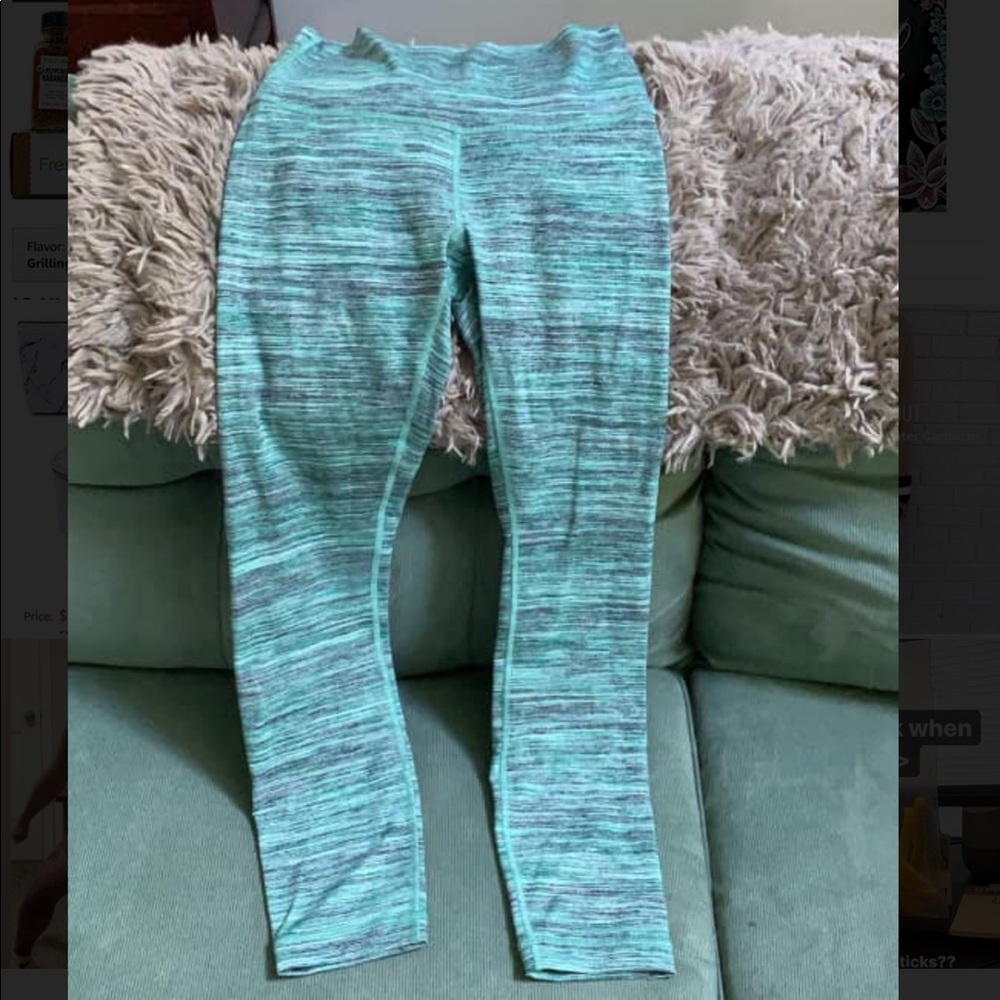 Green & white lululemon pants